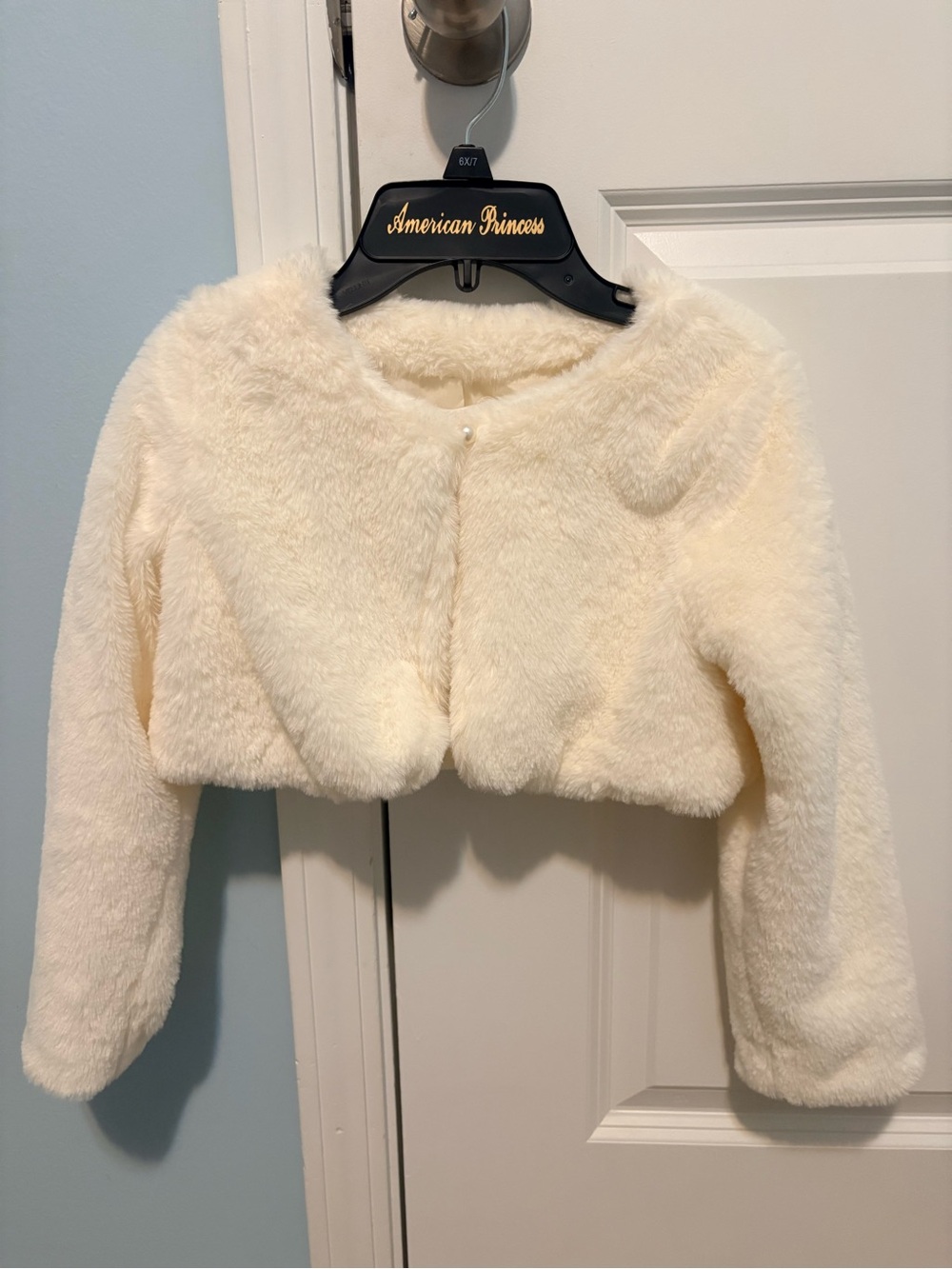 American Princess Cream Faux Fur Bolero Shrug
